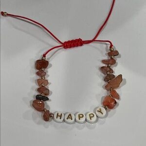 Carnelian Agate Crystal HAPPY Bracelet